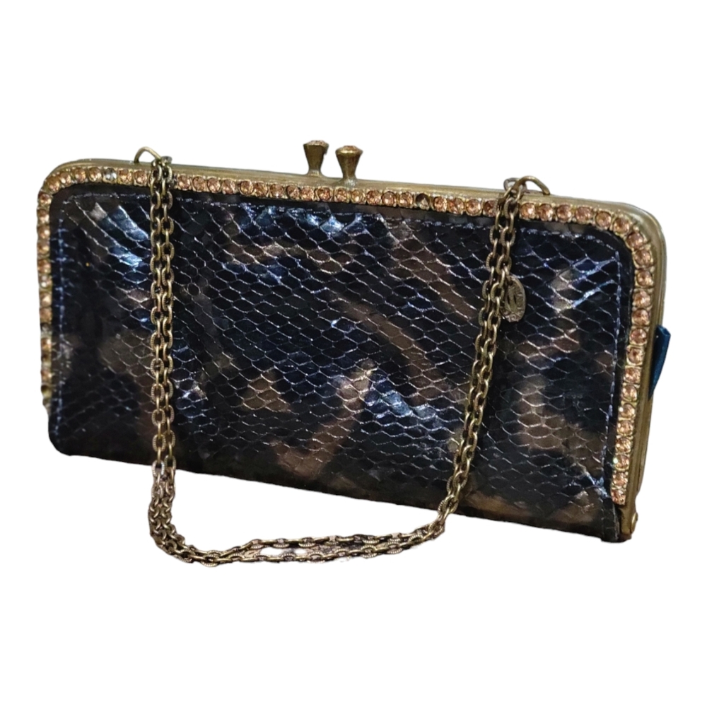 Clara Kasavina Crystal Stud Python Handbag/Clutch - image 5